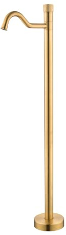 YCVAWEOD Baignoire autoportant en Laiton 360 ° pivotant Le mélangeur de Bain Chaud et Froid Tape sur l'or brossé LWX