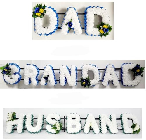 DAD GRANDAD HUSBAND Artificial Funeral Flowers Tribute Letters Wreath Memorial