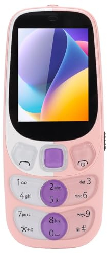 XUMIUZIY 2G älteres Mobiltelefon, Big Crystal Tasten Handy mit 2,4 Zoll HD Bildschirm, 32 MB und 32 MB Triple Card Triple Standby, 3000 mAh, FM, Musik, Kamera, für Senioren (PINK)