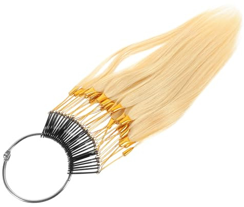BIUDECO 30 pièces Nuancier de Mèches Cheveux Humains Échantillons Couleur Naturels pour Test Coloration Salon Anneaux Échantillons Teinture Professionnels