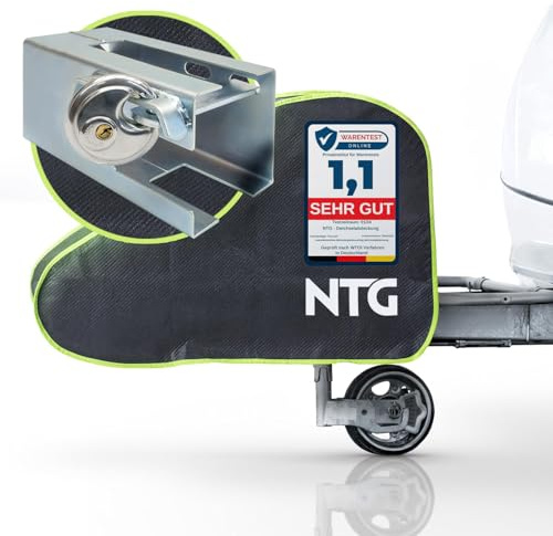 NTG Deichselabdeckung + Anhängerschloss - wasserdicht mit Klickverschluss | Diebstahlschutz Wetterschutz für Wohnwagen Anhänger Set - Kupplungsschloss Deichselschutz Kfz Zubehör Werkstatt