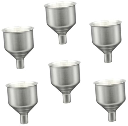 Alipis 6piezas Embudo para Botellas de Vino de Acero Inoxidable Pack Apto para Lavavajillas para Transferir Líquidos Ingredientes Secos y Polvos Frascos de Whisky o Embudo Dispensador