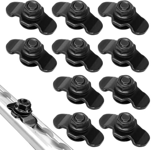 RANJIMA 10 Stück Schraubfitting für Airlineschiene, M8x20 Airline Schiene Zubehör 500daN Airlineschiene Fitting Endbeschlag, Endbeschlag Endfitting Single für Zurrschienen Airlineverschraubung,Schwarz