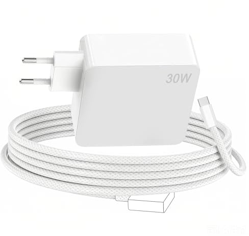 Ladekabel MacBook Air Pro 30W USB-C auf Magnetic 3 Ladegeräte & Netzteile | Kompatibel mit MacBook Air (M3, 2024 & M2, 2022 & M1, 2020), MacBook Pro 13 Zoll (M2, 2022) mit 2M Kabel