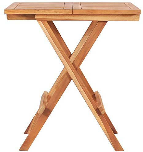 HGBNMER Garten Klapptisch Teak, Bistrotisch Klappbar 60x60x65 cm, Massivholz Teak Tisch klappbar für Terrasse