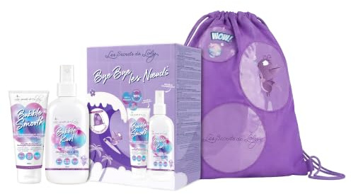 Les Secrets de Loly – Coffret Démêlant Enfant Cheveux Bouclés & Texturés – Spray Sans Rinçage Bubble Kurl 250 ml + Après-Shampooing Bubble Smooth 100 ml – Hydrate & Définit – Dès la Naissance