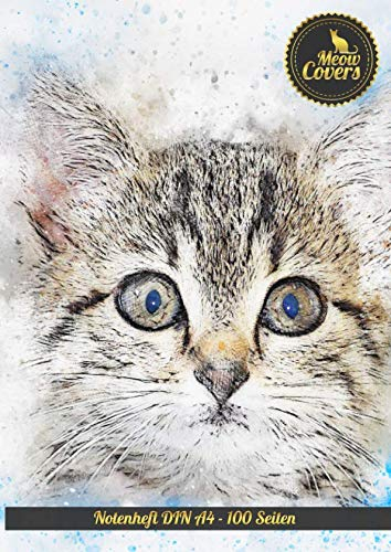 Meow Covers Notenheft DIN A4 - 100 Seiten: Perfekt fr das aufschreiben von Noten, Gitarre, Klavier, Fl”te, Oboe, Geige - perfekt fr den Musikunterricht