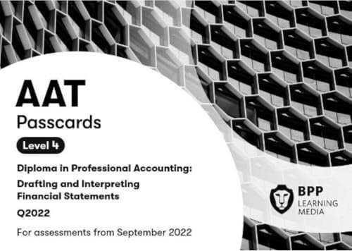 AAT Drafting and Interpreting Financial Statements: Passcards