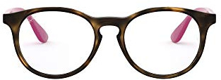 Ray-Ban Junior Kids' RY1554 Round Prescription Eyeglass Frames, Havana/Pink/Demo Lens, 46 mm