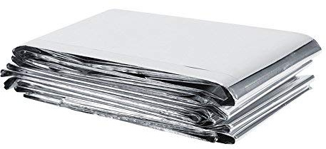 Cafopgrill 2 Unids Planta Rollos de Película Reflectante, 210 x 120 cm / 82.6 x 47in Plata Sol Película de Poliéster Reflectante Manta Térmica para la Horticultura de Jardín