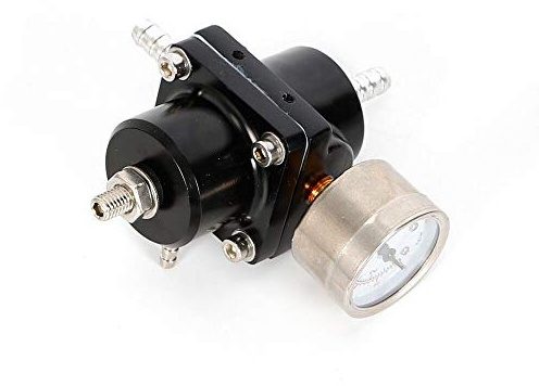 0-140PSI Regulador de presión de gasolina ajustable Regulador de presión de combustible con manómetro Regulador de presión de gasolina Set