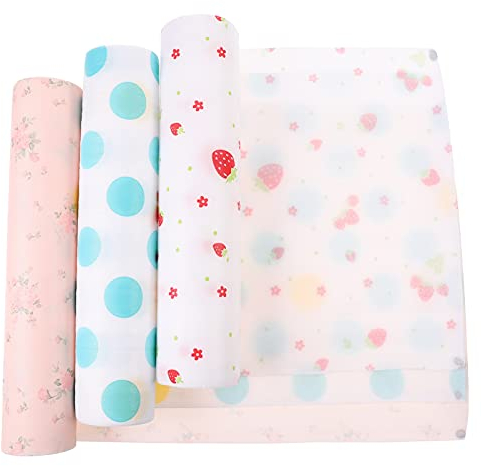 SOLUSTRE 3rollen Diy Schubladenmatte Aus Pet Rutschfest Und Wasserabweisend Mit Verschiedenen Mustern Als Küchenpackpapier Oder Unterlage Verwendbar Schneidbar Jede