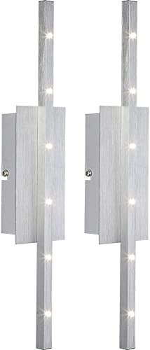 LED Wandleuchte silber Wandstrahler Modern Esszimmer Wandlampe LED Design, ALU gebürstet, LED 6 Watt 500 Lumen neutralweiß, H 40,5 cm