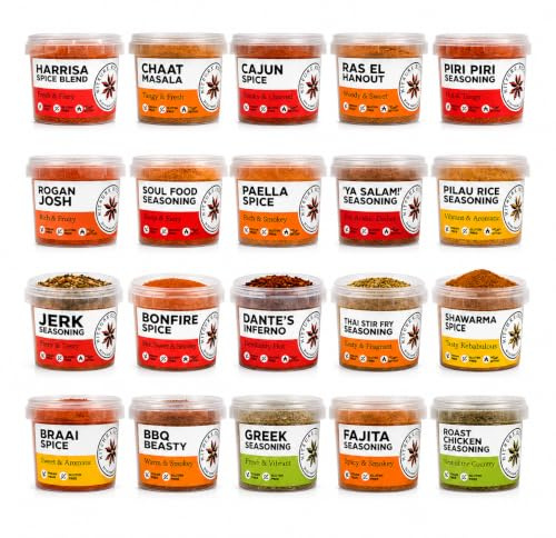 Nature Kitchen Spices Pick and Mix 6 Pots (50-60g Each) Custom Selection, Gluten Free, Vegan Friendly, Choose from 51 Cooking Spices, Rubs, Marinades, Blends and Seasonings for Everyday Cooking
