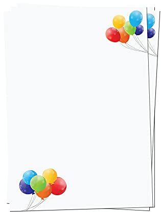 Presentou Brevpapper, tryckt på båda sidor, 120 gram papper, motivpapper, certifikatpapper, meny, kärleksbrev (ballonger, 50 ark)