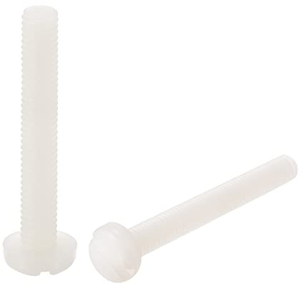 sourcing map 12 Stück Nylon Maschinenschrauben Flachkopf M6 x 40mm | Schlitzschrauben