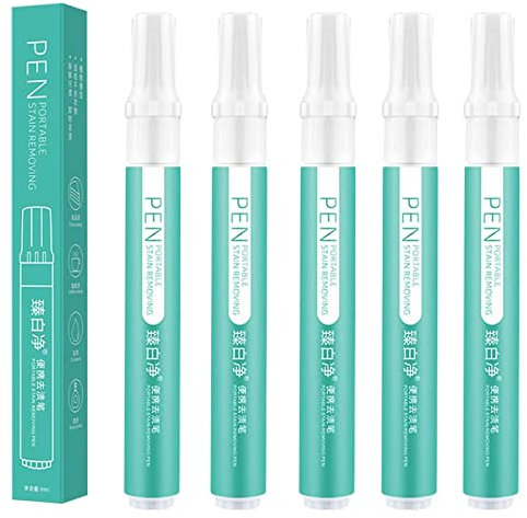 XIALITR Bleach Pen for Clothing, Portable Bleach Pen for Clothing Stain Removal,Food Oil Stain Remove Stick for Laundry Clean (Color : A, Size : 5PCS)