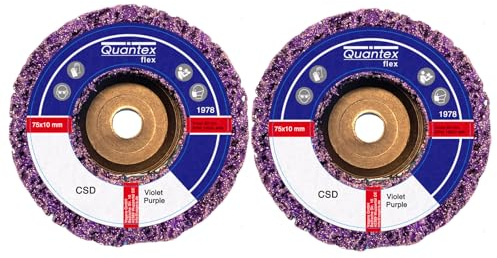 2 Stück Reinigungsscheibe CSD PURPLE ø: 75 mm, Aufnahme: 10 mm - passendes Zubehör für viele Akku Winkelschleifer und Druckluft-Geräte.