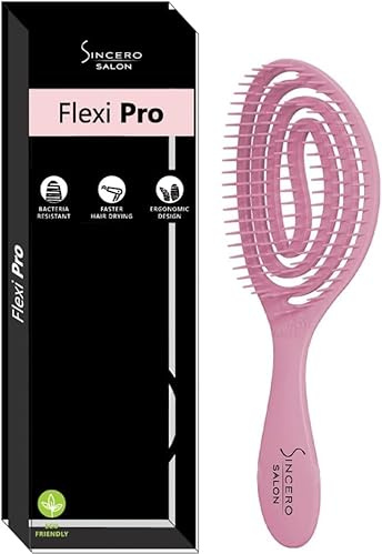 Sincero Salon Flexi Pro Haarbürste Rosa - Haarbürste Antistatisch - Wet Brush für Damen - Ideal für Lange Haare & Locken Bürste - Haarbürste Ohne Ziepen - Hair Brush - Umweltfreundlich