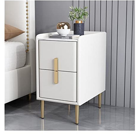 ZXFDM Nachttisch 1 Stück Luxus Licht Luxus Holz Nachttisch Mini Schlafzimmer Multi-Layer Rack Lagerschrank Kostenlose Installation Einfacher Nachttisch Akzenttisch (Color : White)