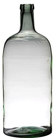 INNA-Glas Bottiglia in Vetro NIRAN, Verde Trasparente, 50cm, Ø19cm | Riciclata - Bottiglia Decorativa