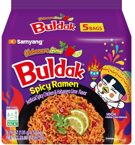 SAMYANG | Nudeln Habanero Chicken Hot 5x140g Ramen | NEU | Fertignudeln Instant Fire Noodles | sehr scharf | Ramyun Halal