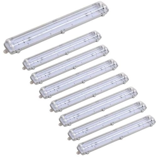 Regleta impermeable doble para tubo LED T8 120cm IP65 (paquete de 8) - SILAMP