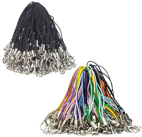 LJFEA 50 Piezas Llavero Cuerda, Cuerda Lanyard Teléfono Celular, Accesorios Colgantes con Mosqueton para DIY Accesorios Teléfono Celular, Colores Mezclados