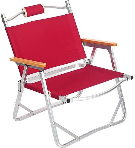 ZUMAHA Outdoor-Stuhl Roter Klappstuhl mit niedriger Rückenlehne, 3-Fach verstellbare Rückenlehne, Strandstuhl, Campingstuhl für Outdoor-Wanderungen, Picknick-Reisen Dauerhaft