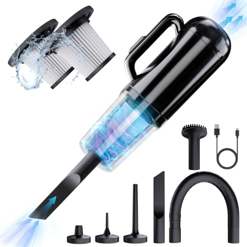 SOPPY 12000PA Aspirapolvere a mano, 2 in 1, aspirapolvere portatile con funzione di soffiaggio, aspirapolvere senza fili con filtro HEPA, pulizia a umido e a secco per auto, animali domestici, casa