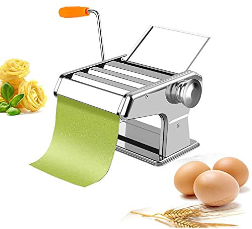 CCKUHN Nudelmaschine, Nudelmaschine, Walze und Schneider, manuelle Handkurbel, schneidet Teig bequem in Spaghetti und Fettuccine