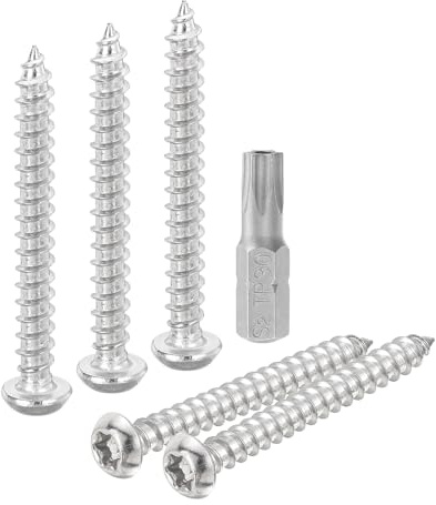 QUARKZMAN 20 Stück Holzschrauben Halbrundkopf Torx Blechschrauben M6 x 50mm Linsenkopfschrauben Torx-Rundkopfschrauben 304 Edelstahl Selbstschneidende Schrauben Sicherheitsschrauben(Silber)