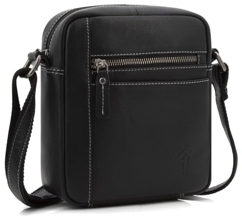 ekavale Echtleder-Umhängetasche für Herren - Vintage Schultertasche für Männer, ideal für Arbeit, Reisen oder als Geschenk - Messenger Bag für Business und Freizeit in kompakter Größe