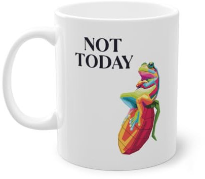 Not Today Kaulquappe Froschzüchter Kaffeetasse | Laubfrosch Kröte Frosch Tasse Weiß (02881B)