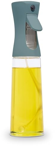 COOK WITH COLOR Pulverizador de aceite de vidrio para cocinar, barbacoa, ensalada, asar y freidoras de aire, botella de aceite de oliva con mango antideslizante, botellas pulverizadoras de aceite para