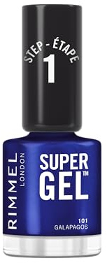 Rimmel Super Gel, 101 Galapagos, Long-Lasting Nail Polish, Glazed Finish, Easy Application, Gel-like Manicure, Chip Resistant, Clean Formula, 12ml