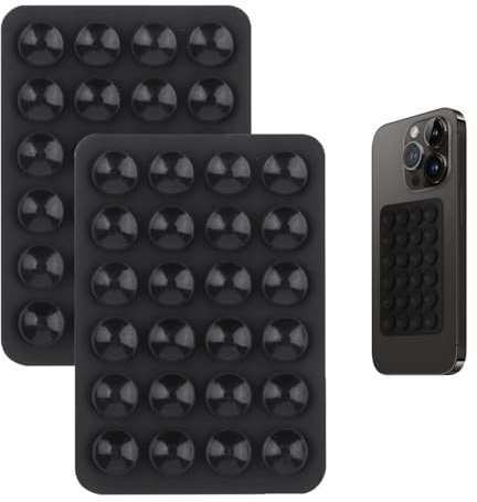 Octobuddy, 2 supporti adesivi per telefono, con ventosa, base in silicone antiscivolo, per cruscotto auto, scrivania, appassionati di fitness, mamme impegnate