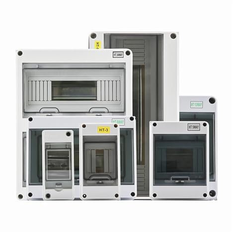 UZAMIRLEX Scatola di Giunzione di Progetto in plastica, Scatola di distribuzione elettrica Esterna IP65 in plastica for PC Serie HT da 2/3/5/8/12/15/18/24 Vie(Ht 8way)