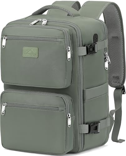 LYNXCHER Rucksack Easyjet Handgepäck 45x36x20 Klein Handgepäck Flugzeug Schwarz Reiserucksack 30L Backpack mit 15.6 Zoll Laptop Rucksack Eurowings für Herren Damen (Hellgrün,M)