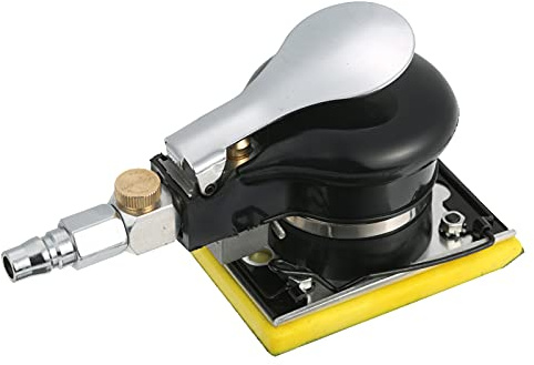 Lijadora neumática de órbita aleatoria, pulidora de aire, pequeña lijadora rectangular de palma para el cuidado de la pintura del coche, eliminación de óxido, amoladora de madera, 75 x 100 mm