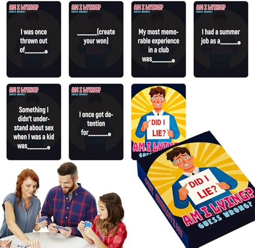 Kartenspiele für Familien, lüge ich, Ratespiel, lustiges Deck für Unternehmen, Freunde, Familientreffen, Partys, Geburtstage, Feiern