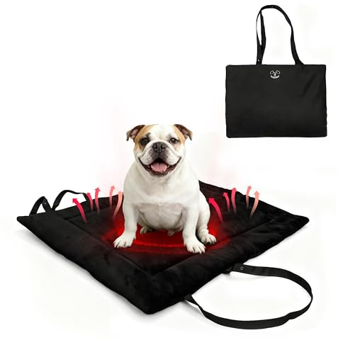 Topyangs Portable Dog Mat, Waterproof Outdoor Pet Mat for Camping Sleeping, Pet Cushion Pad with Handle for Small Dogs, Outdoor Training Dog Bed for Puppies, Easy to Carry, Super Soft