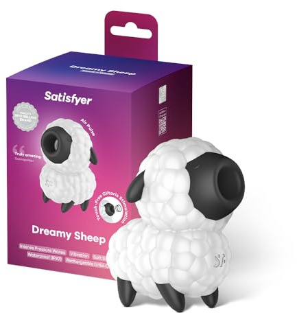 Vibromasseur à ondes de pression Satisfyer Dreamy Sheep | Stimulateur à 2 moteurs | Vibromasseur pour femme | Ondes de pression et vibrations contrôlables séparément | Étanche | En silicone
