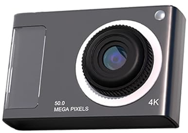 SXYGYWA Cámara Pequeña Compacta HD 1080P, 48MP, Zoom 4X, Digital De Apuntar Y Disparar, Vlogging Doble Lente, Soporte Antivibración, Tarjeta 32GB Imágenes Nítidas Detalladas(Black)