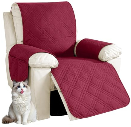 Sesselschoner mit Taschen Sesselbezug für Relaxsessel Fernsehsessel | Sesselschoner schützt Sessel vor Flecken Tierhaaren und Abnutzung