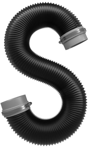 Tuyau d’évacuation d’air 100 mm 2,5 m avec raccord souple, gaine de ventilation flexible 4 couches PVC aluminium avec 2 colliers, pliable et découpable, pour sèche-linge, hotte et VMC