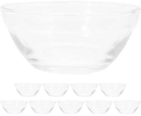 QUMIIRITY 10 Cuencos de Vidrio Pequeños Apilables, Tazones Transparentes para Servir Postres y Salsas, Cuencos de Preparación para Ingredientes, Recipientes Mini para Cocina y Aperitivos,