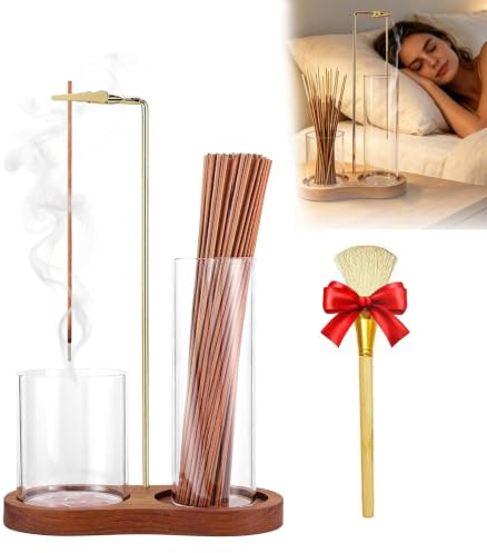 Soporte para Varillas de Incienso,Soporte para Incienso con Atrapador de Cenizas extraíble,Quemador de Incienso invertido,Quemador para Zen,Yoga,SPA,meditación,decoración de Oficina en casa