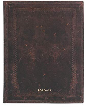 Paperblanks 18 Monatskalender Flexi 2020-2021 (Softcover) Schwarzes Marokkoleder Schlicht | Vertikal | Ultra (180 × 230 mm)