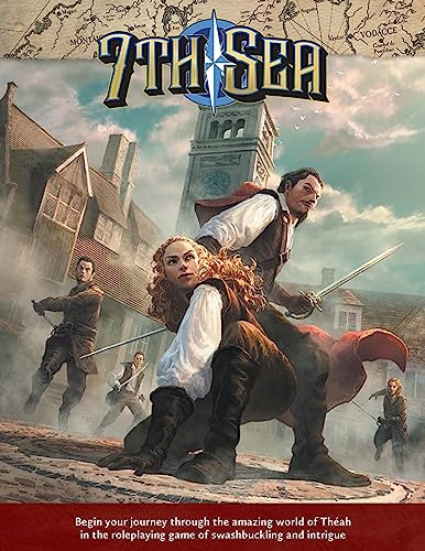 7th Sea: Core Rulebook – Second Edition Hardcover – Swashbuckling Fantasy Tabletop RPG Set in Théah, High Adventure & Intrigue, Full Game System